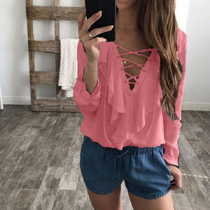 Lace up Blouse